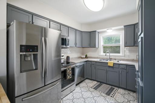 Spacious kitchen with stainless steel appliances