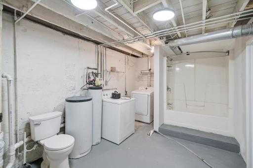 Basement bathroom and laundry room