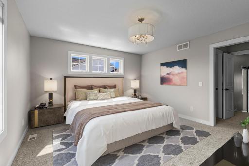 Primary bedroom virtually staged