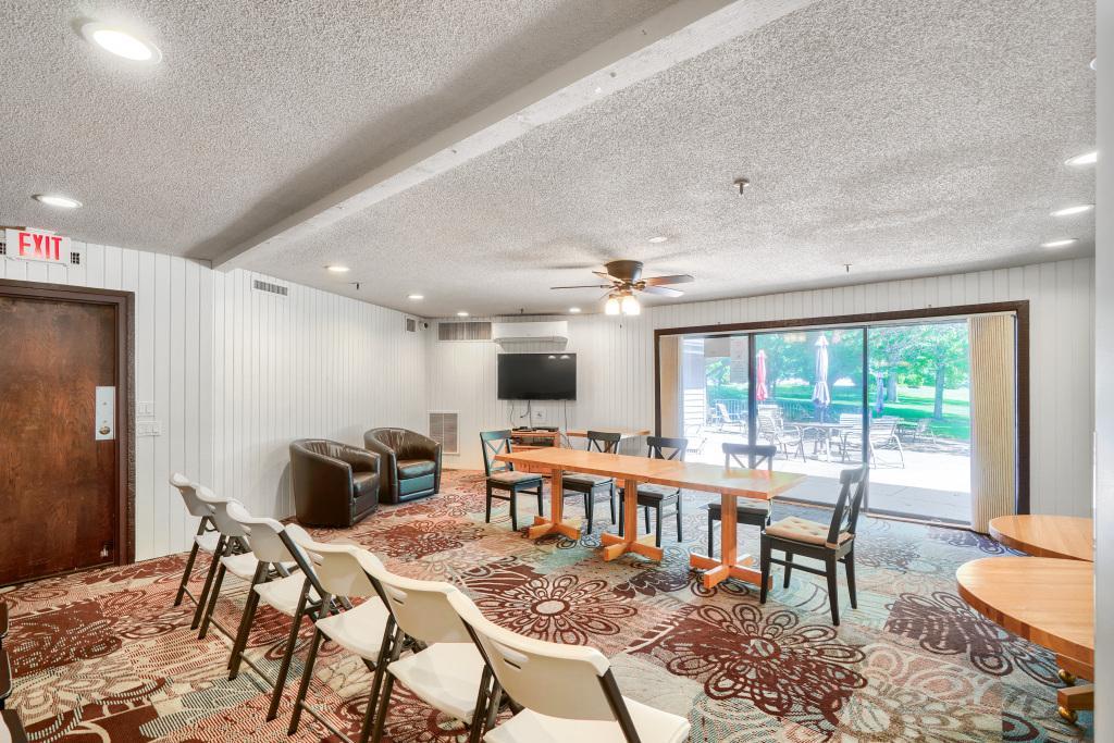 Do you like to entertain? This is a great spot for a birthday or retirement party, book club or shower. Sliding doors lead to a lovely patio space that your guests can enjoy.