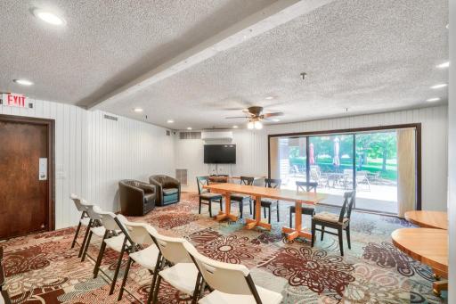 Do you like to entertain? This is a great spot for a birthday or retirement party, book club or shower. Sliding doors lead to a lovely patio space that your guests can enjoy.
