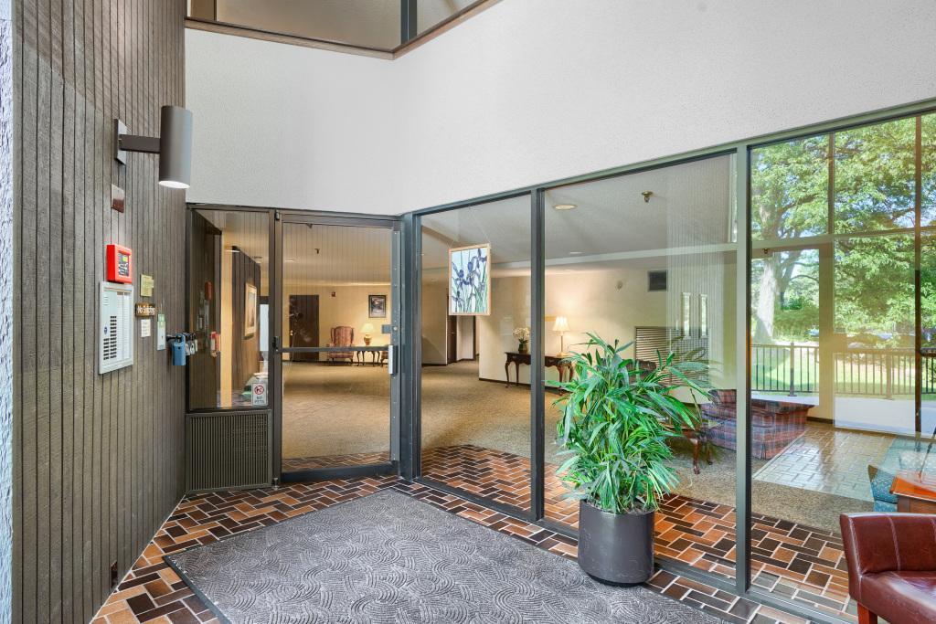 Secured building with controlled entrance.