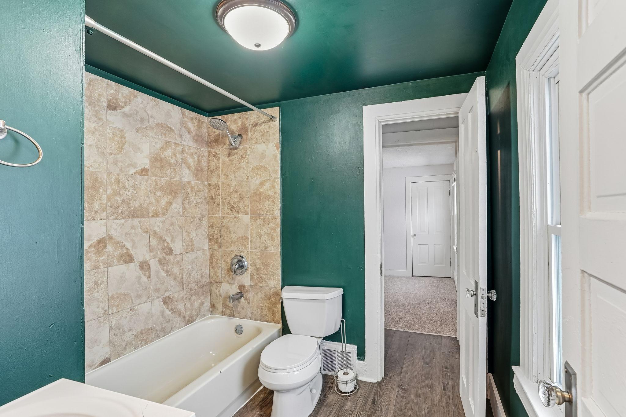 Full bath walks thru to back BR