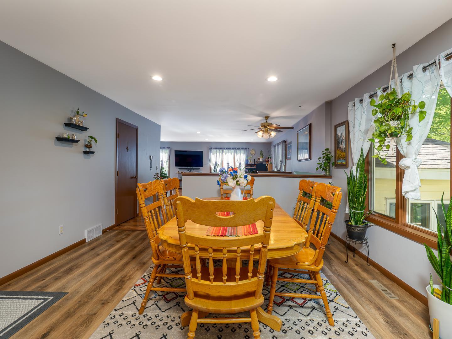 View of dining area from the kitchen.