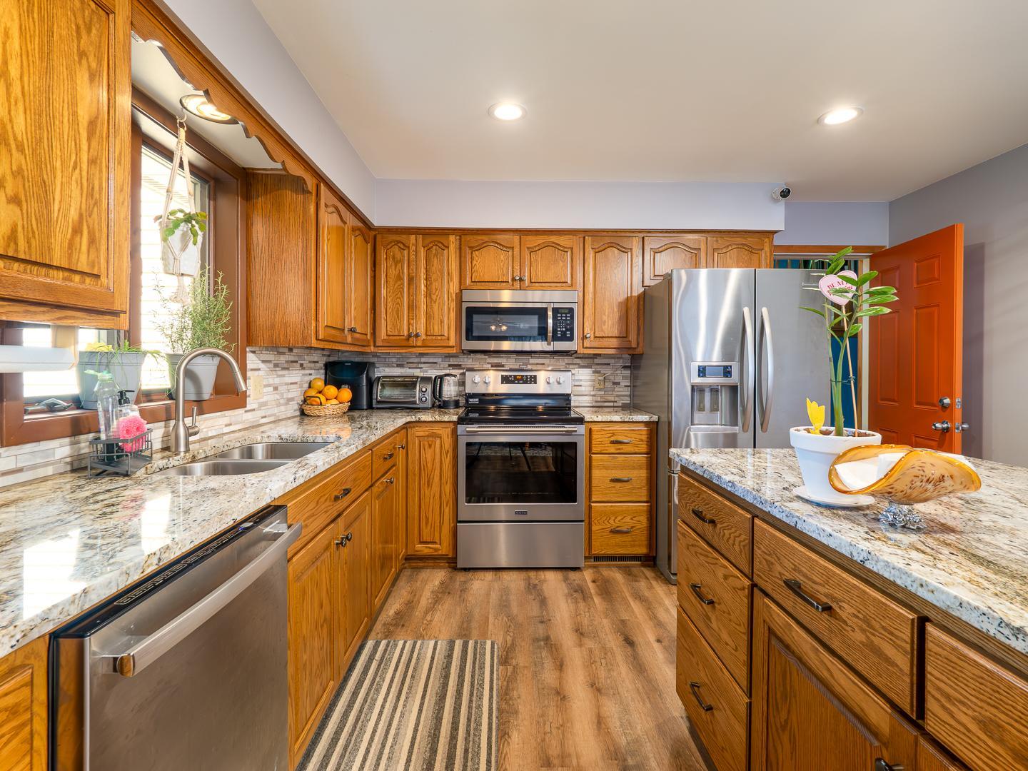 Loads of cabinets and countertop space.