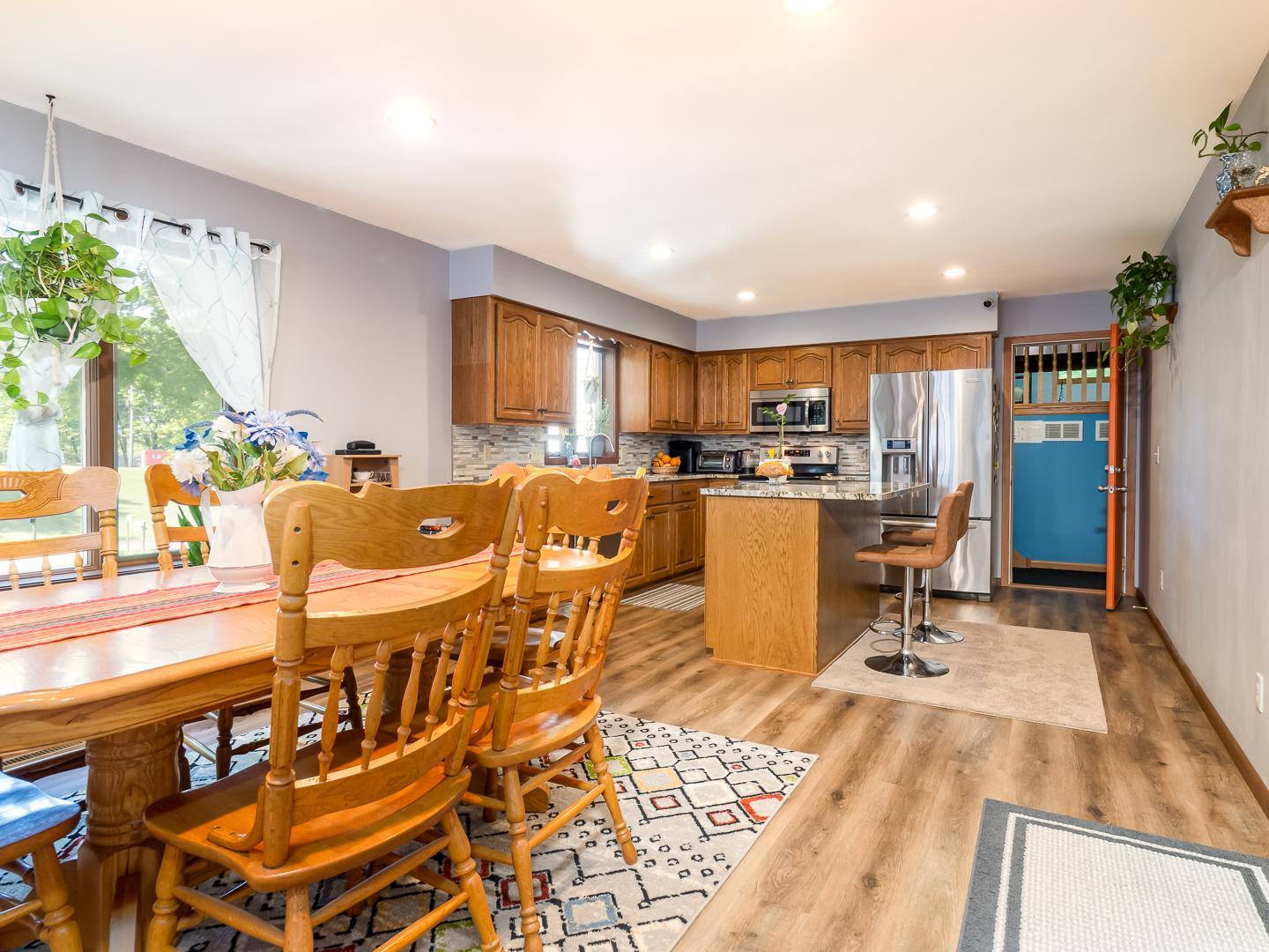 Dining area and kitchen