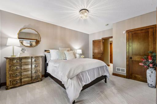 Private and comfortable lower-level guest suite offering generous space, and refined finishes. Ideal for overnight guests, multigenerational living, or a private retreat, with convenient access to the lower-level bath and entertainment spaces.