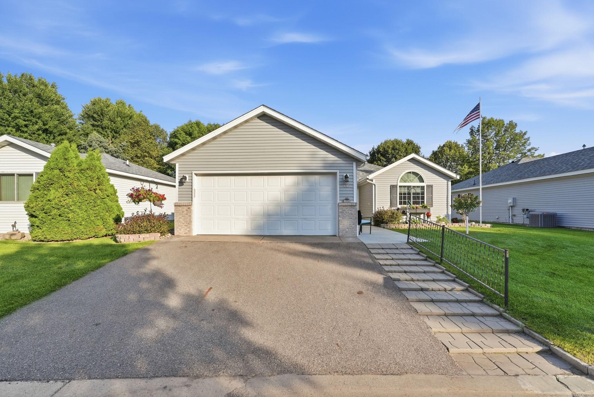 Driveway accommodates more vehicles.
