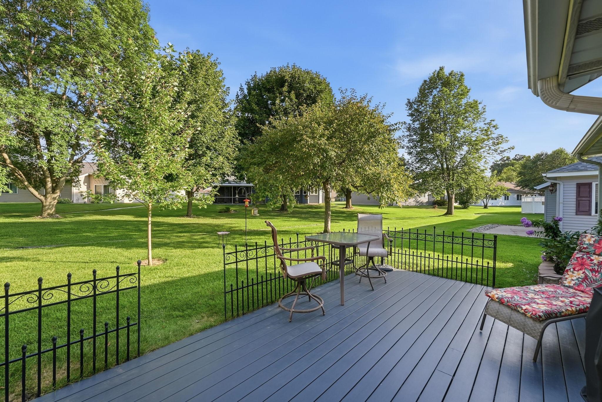 Back patio space creates a peaceful outdoor living area.