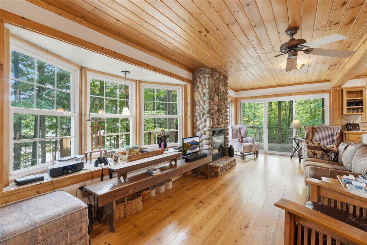 Living room with a view of the lake