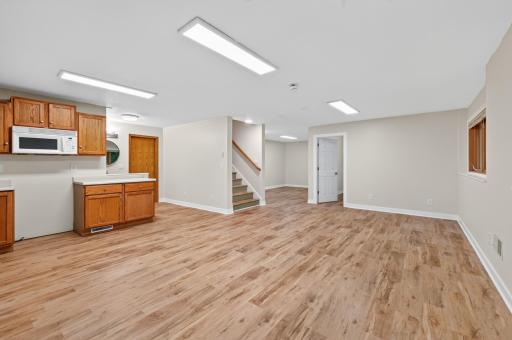 Lower level living room/dining area