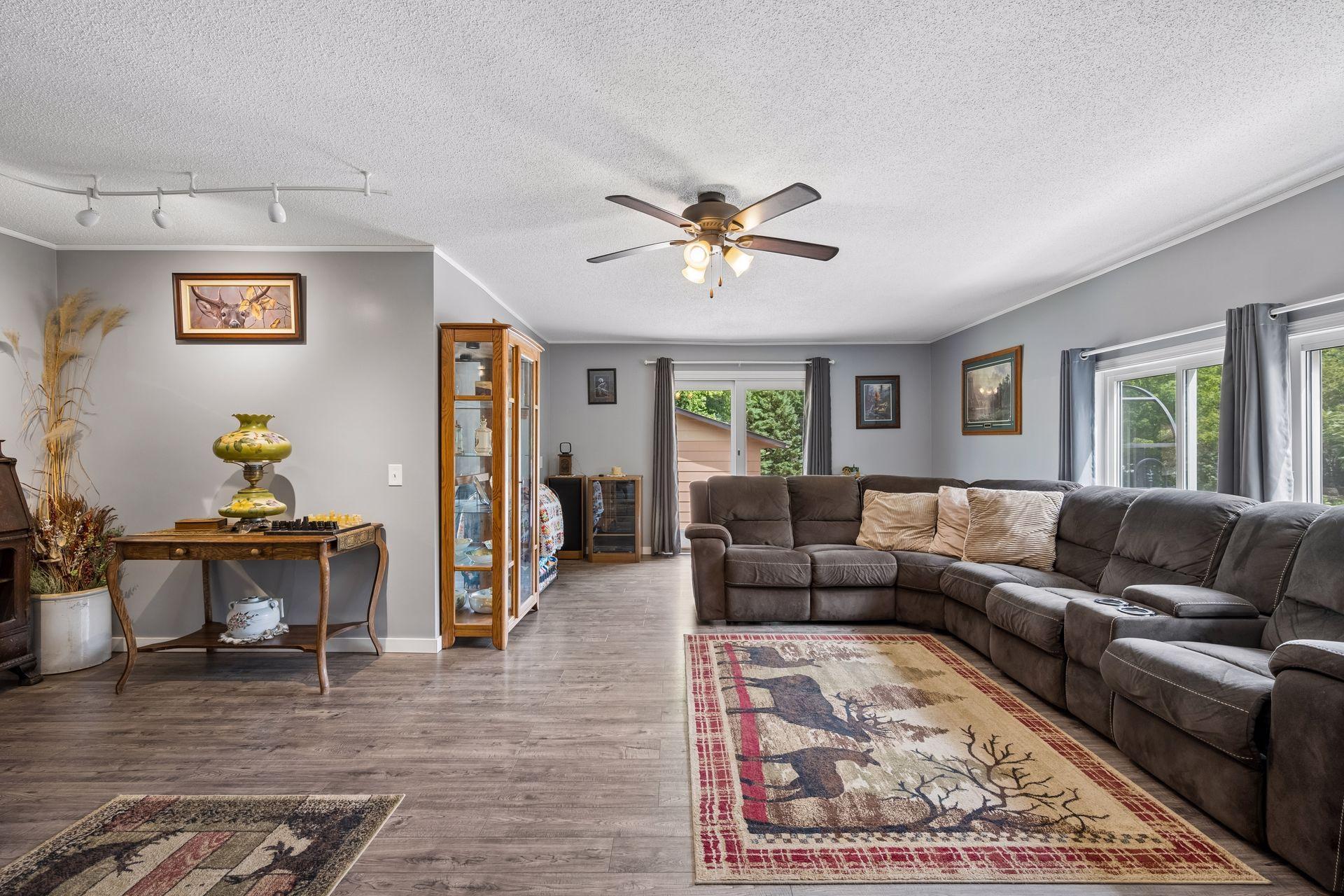The living room is huge and makes furniture placement easy!