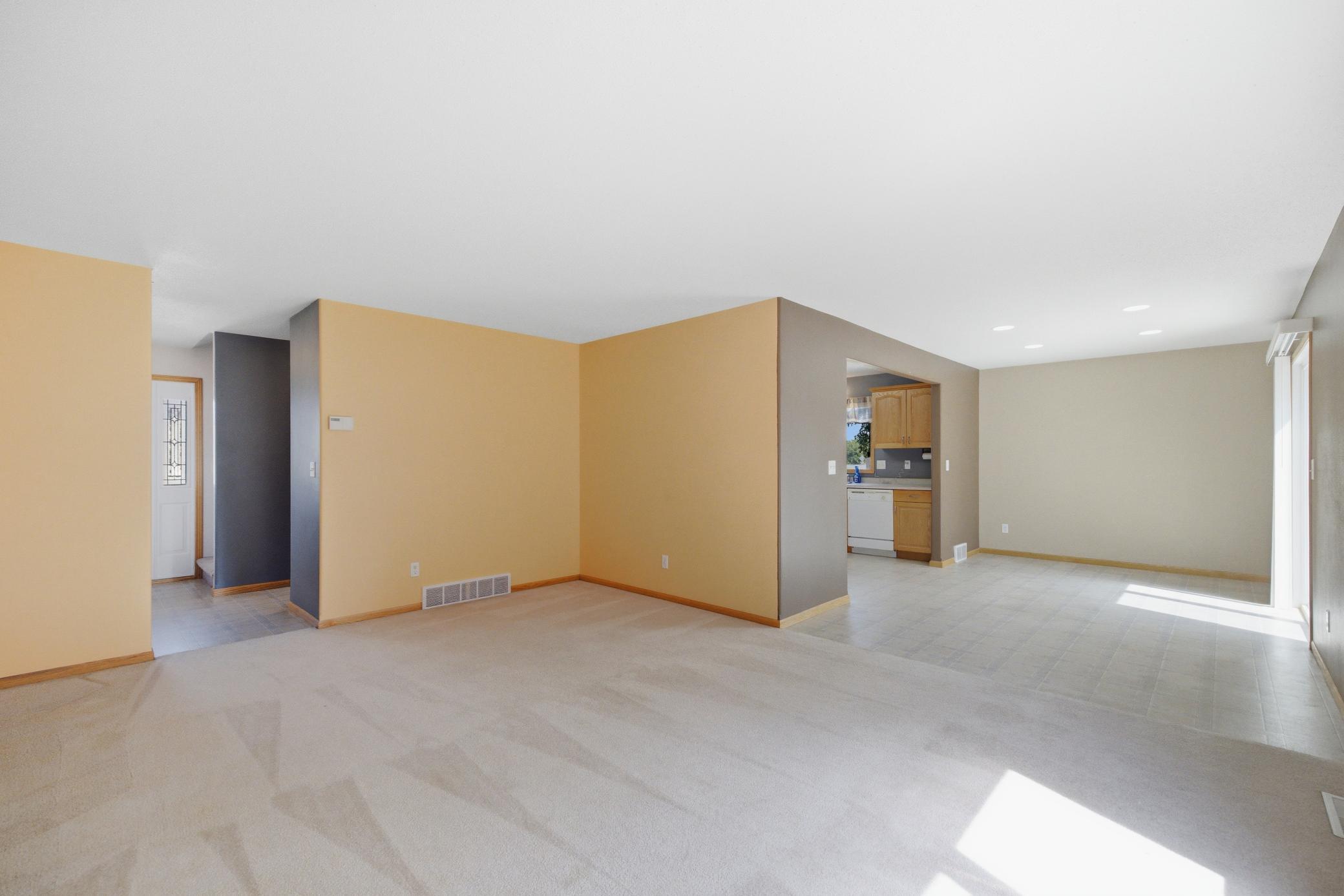 Living Room, entry to left and dining to right