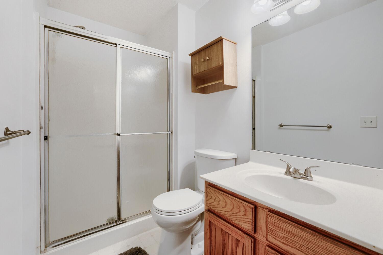 Lower-level full bathroom.