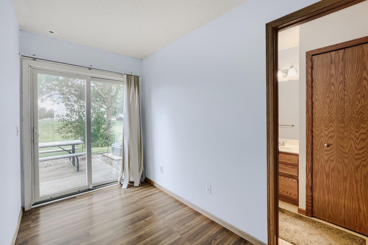 Lower-evel walkout, with second bathroom on the right.