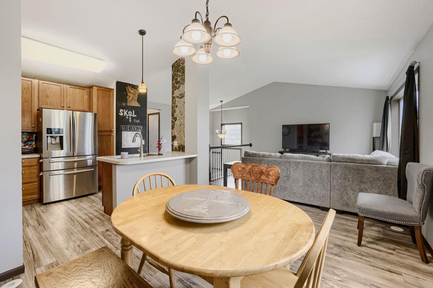 Living flows to dining which flows to kitchen. Room for all your friends and family!