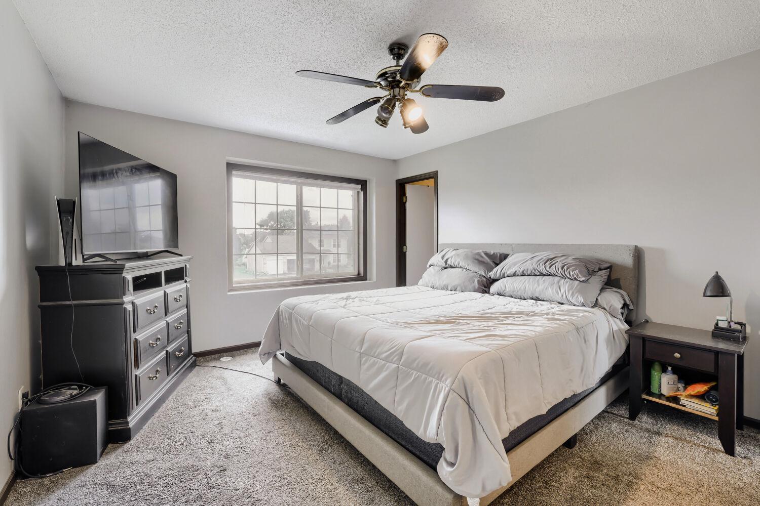 Main bedroom with walk-in closet.