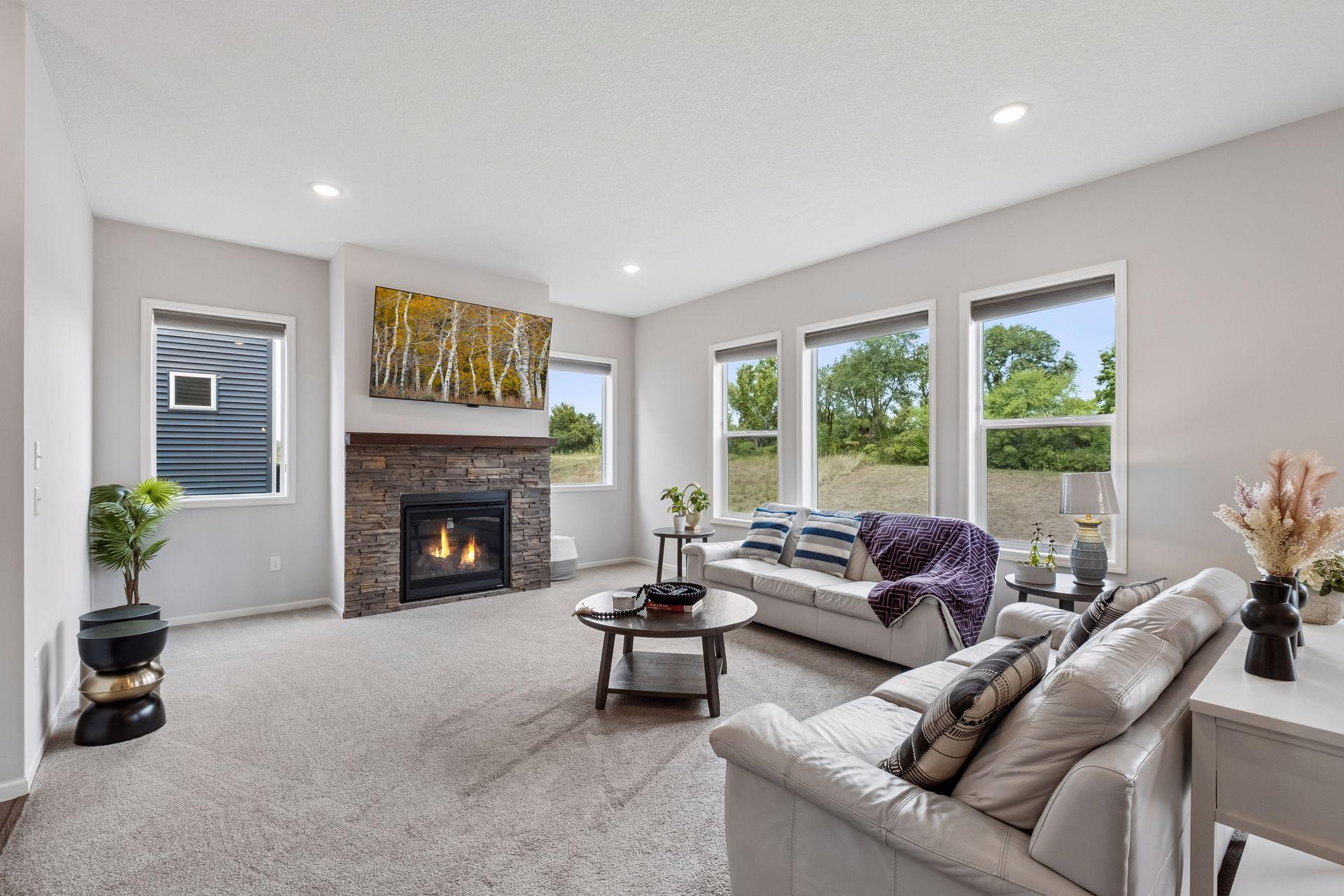 Gas Fireplace w/Brick Surround