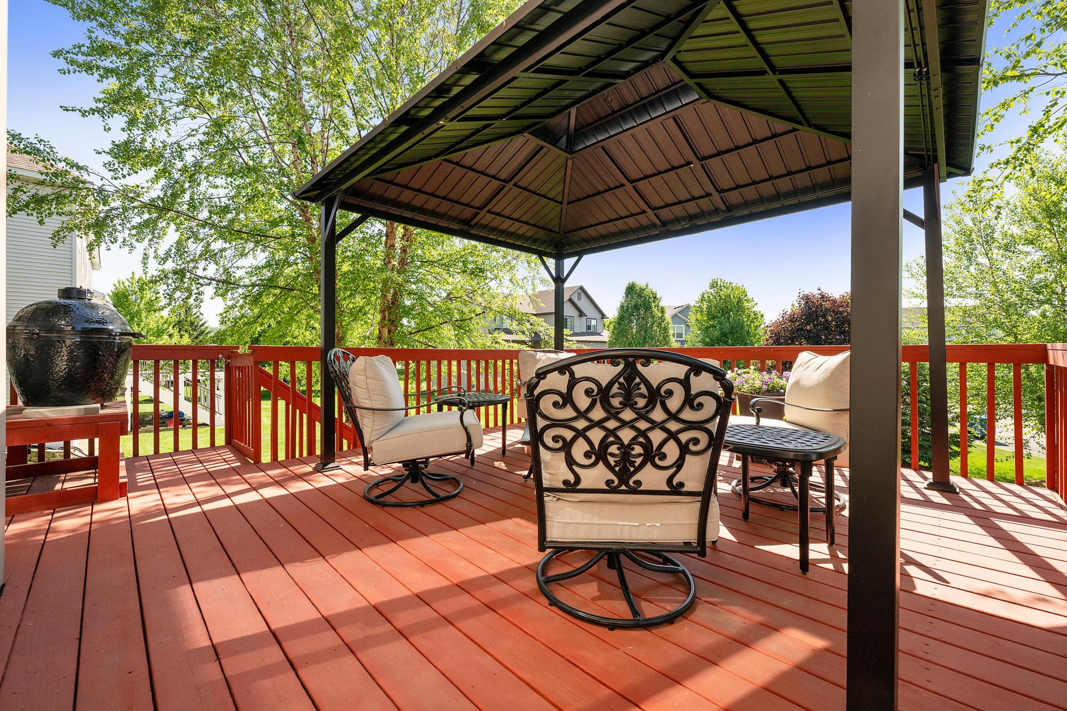 Backyard deck with new gazebo