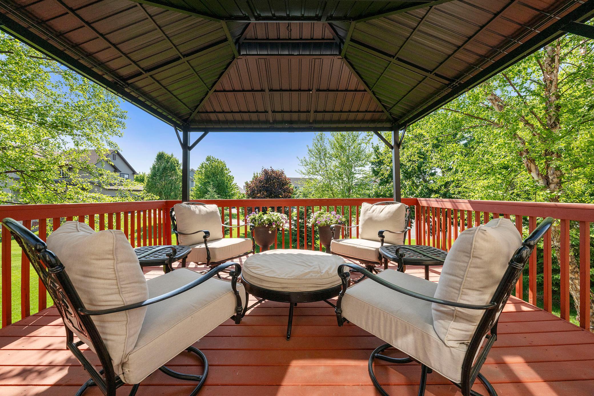Backyard deck with new Gazebo