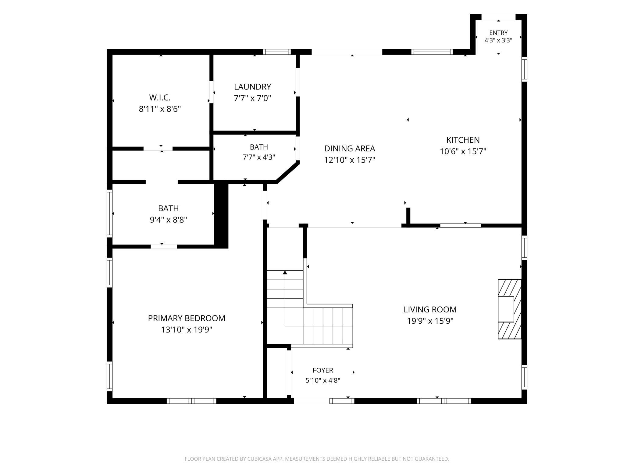Main Level Floor Plan with Room Dimensions