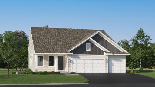 (Exterior rendering, actual home's finishes will vary.)