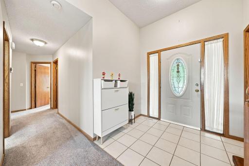 Main entry with tile floor