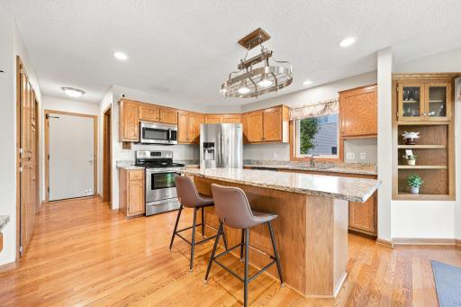 Kitchen with larger stone island