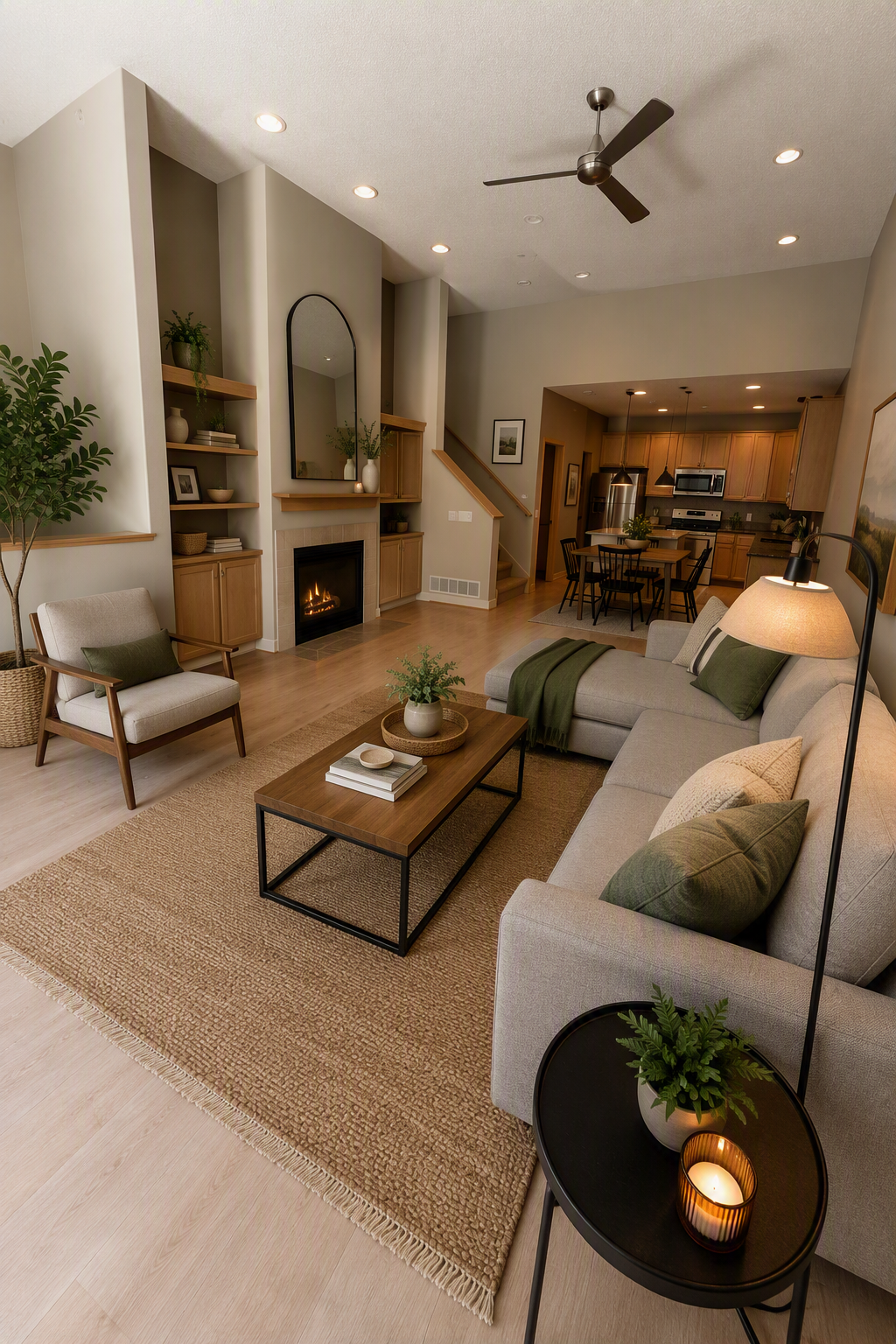 Virtually staged living room