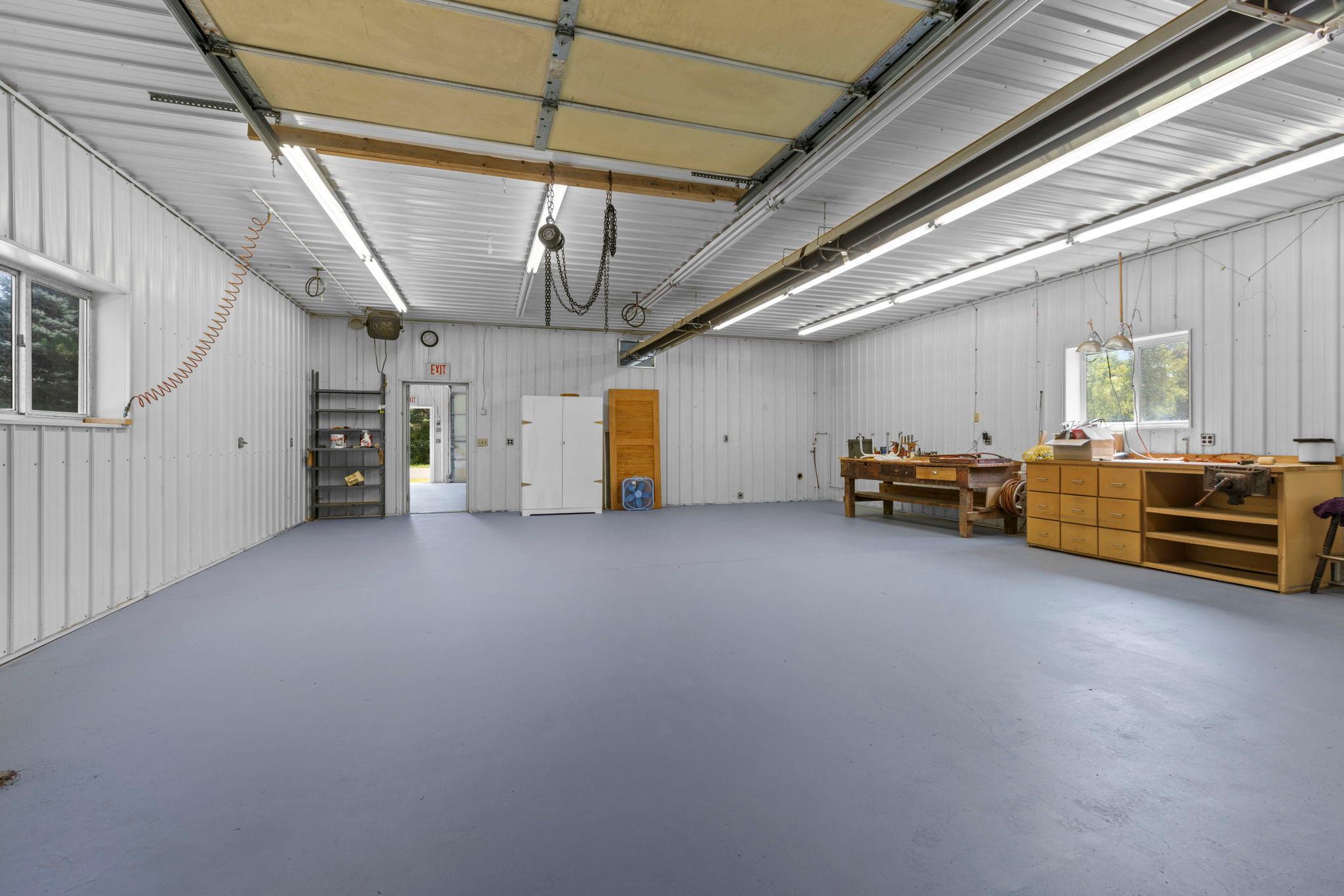 The "workshop" section has excellent space for any hobby or storage