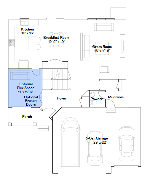 Springfield main level floorplan