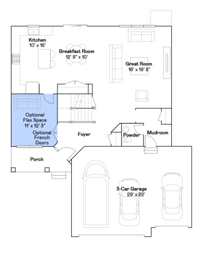 Springfield main level floorplan