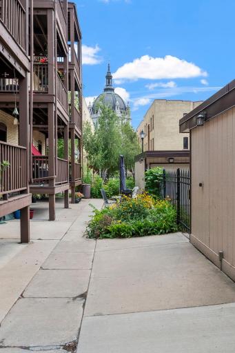The residents take pride in keeping pretty gardens in the common spaces for all to enjoy.