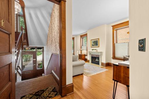 Hardwood floors greet you upon walking in