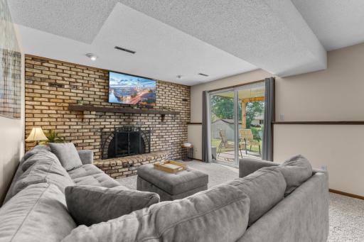 Lower-Level Family Room with Fireplace