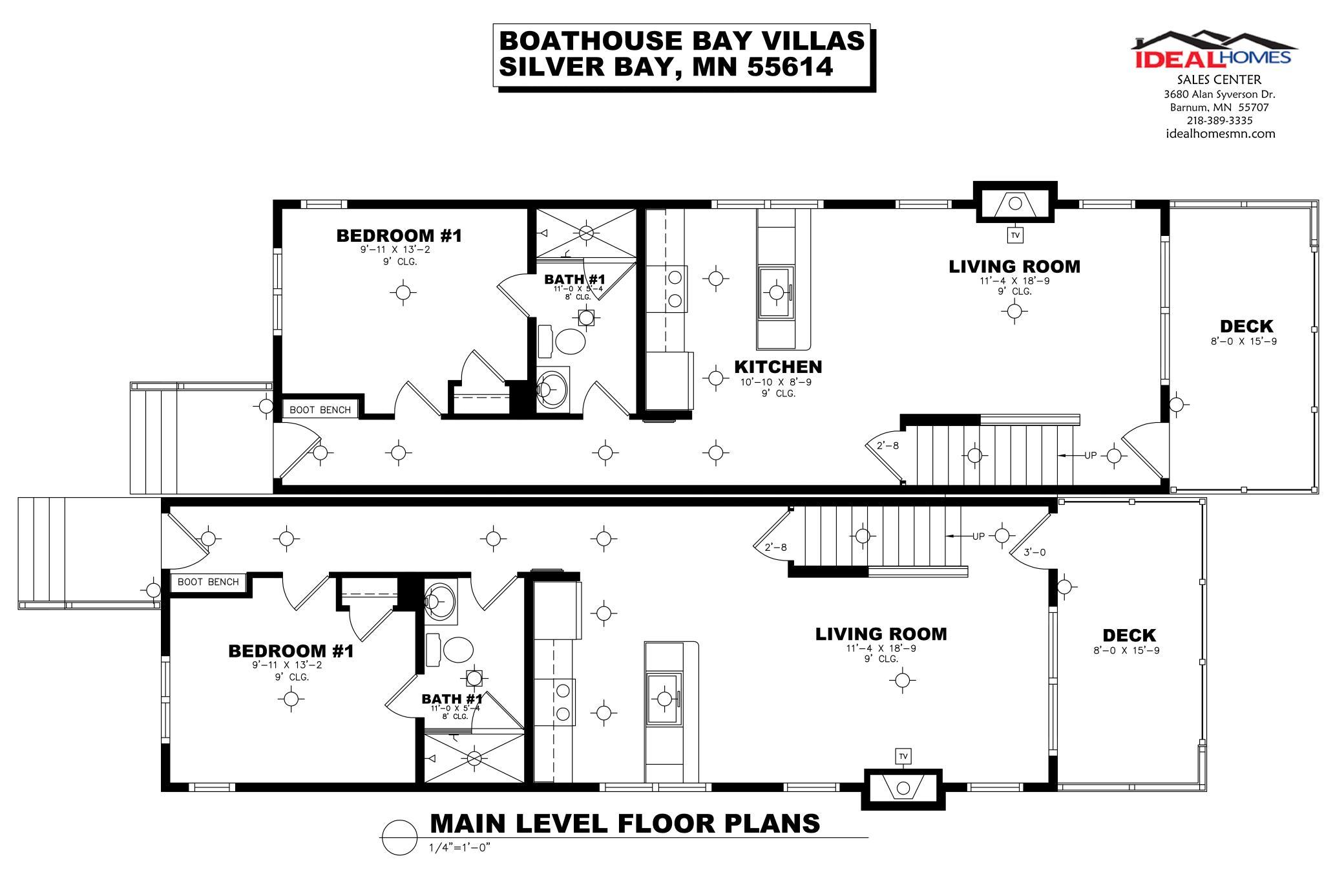 Villa 114 & Villa 116 Main Level Floor Plan