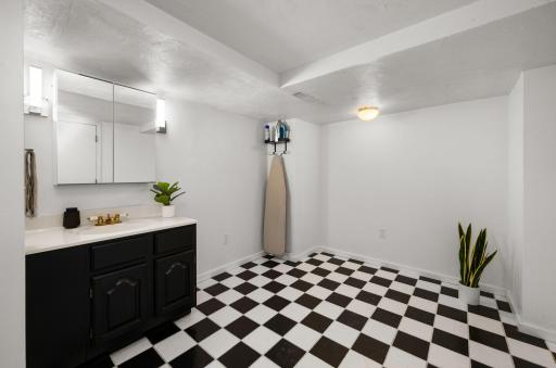 Extra space in large bathroom - many options here