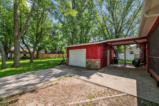 22x16 Garage. Concrete driveway and patio