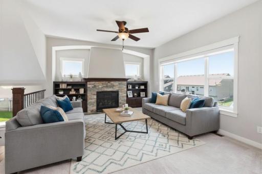 Virtually staged living room
