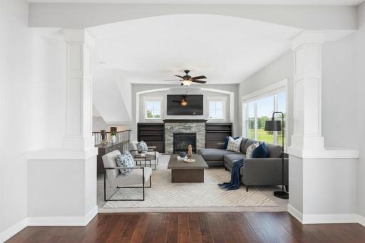 Virtually staged living room