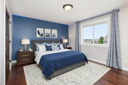 Virtually staged guest bedroom