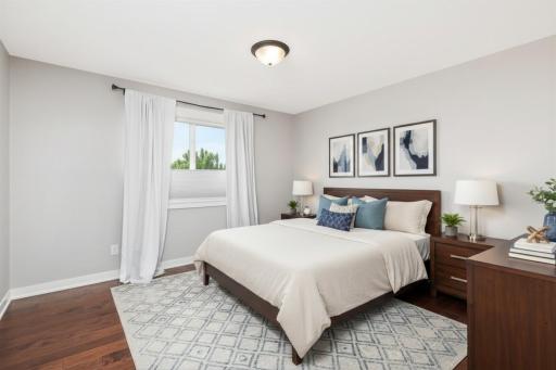 Virtually staged guest bedroom