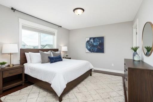 Virtually staged guest bedroom