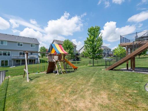 Fantastic fenced backyard with plenty of room for outdoor activities .