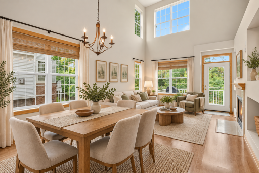 Dining/Living room area - Image has been virtually staged