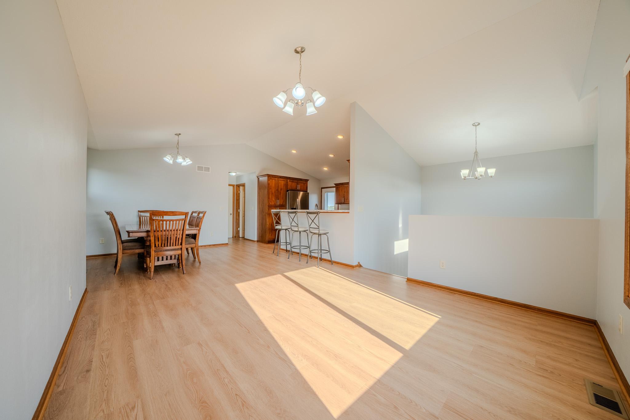 Vaulted ceilings with lots of natural lighting