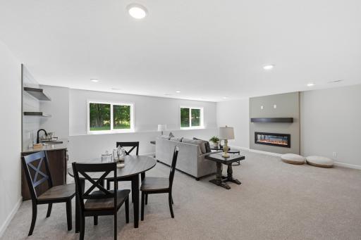 Family room in the lower level