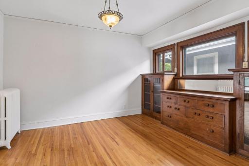 Upper: Classic Dining Buffet and Bookcases