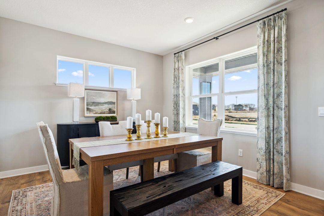 You will appreciate this versatile flex room at the front of the home. It can be used as a formal dining room, a playroom or maybe an office. Photo of model, colors and finishes may vary.