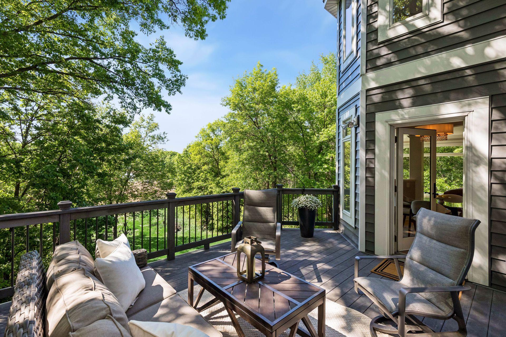 Peaceful maintenance-free deck just off the dinette with beautiful views of the lake and surrounding nature.
